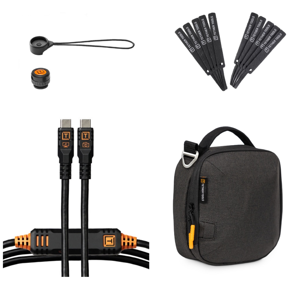 TetherTools Starter Tethering Kit Optima 10G 15&apos; (4.6m) Straight to Straight, Non-Reflective Black