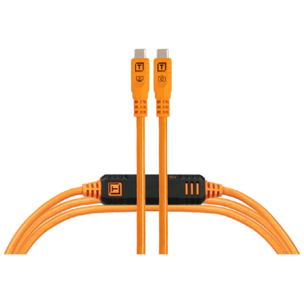 TetherTools TetherPro Optima 10G USB-C 15&apos; (4.6m) Straight to Straight, High-Visibility Orange