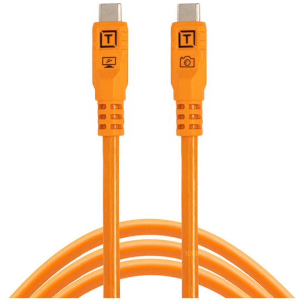 TetherTools TetherPro Optima 10G USB-C 6&apos; (1.8m) Straight to Straight, High-Visibility Orange