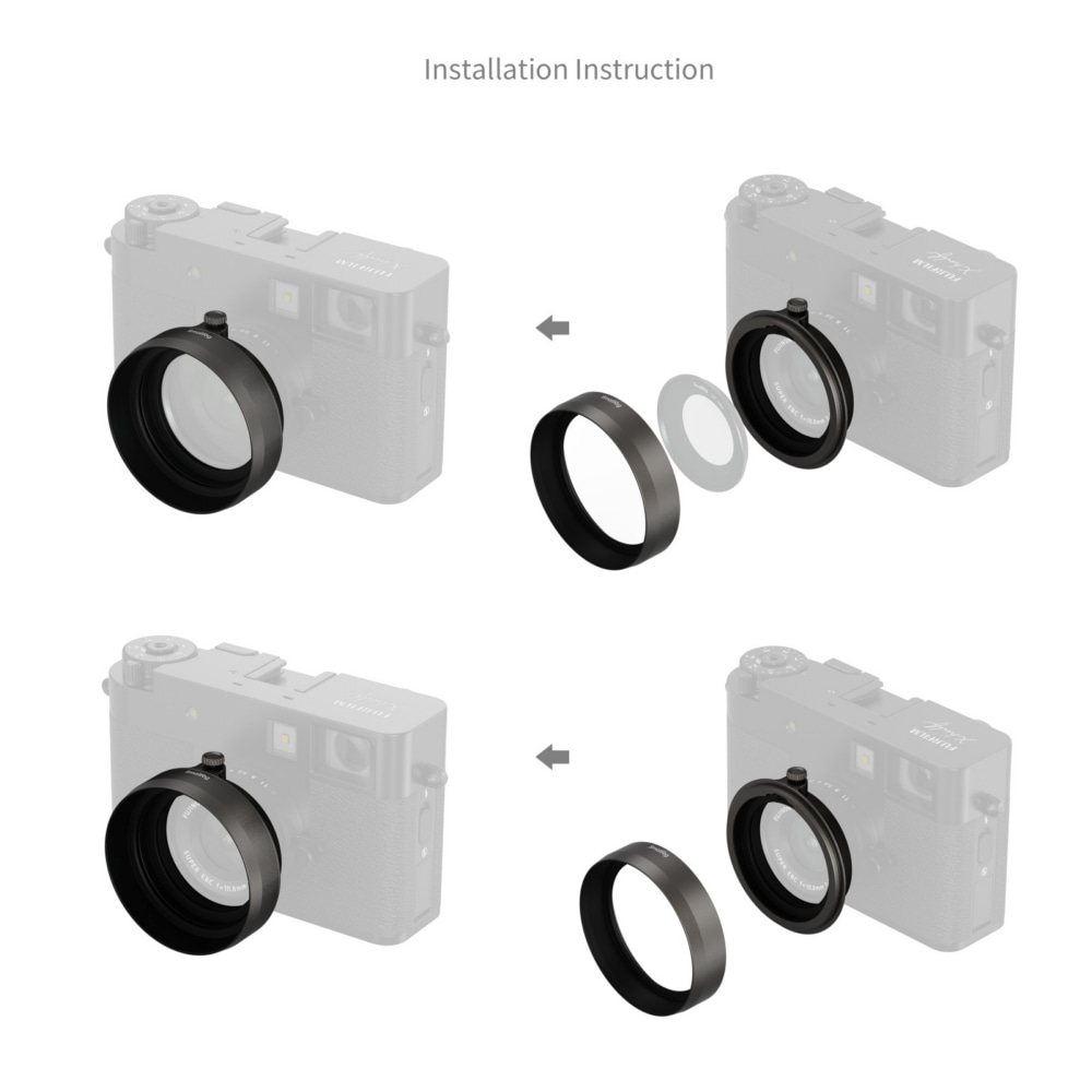 SmallRig 5709 Lens Hood For Fujifilm X Half (Charcoal Silver)