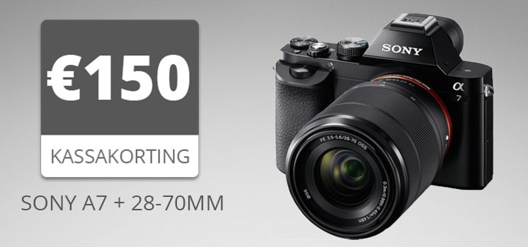 Ontvang nu €150,- kassakorting op de Sony A7 + 28-70mm