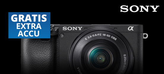 Gratis extra accu bij aankoop Sony A6400 + 16-50mm