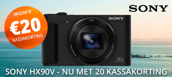 Sony HX90V nu met €20 kassakorting