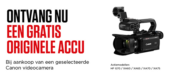 Canon video accu promotie