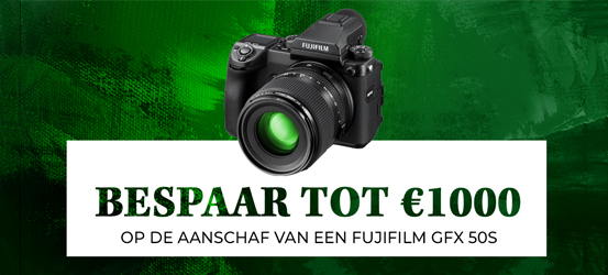 Tot €1000 korting op een Fujifilm GFX-50S