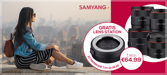 Samyang AF promotie met gratis Lens Station