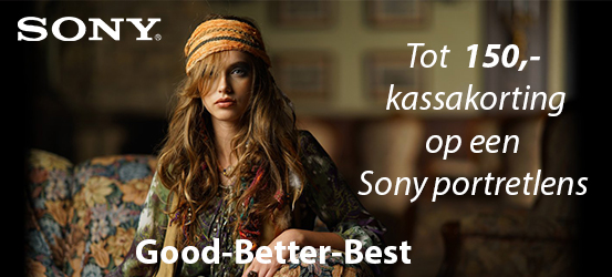 Tot €150,- kassakorting op een van de geselecteerde portretlenzen van Sony