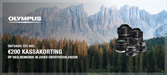 Tot €200 kassakorting op geselecteerde Olympus lenzen!