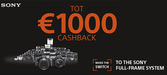 SWITCH to the Sony Full-Frame System CASHBACK actie