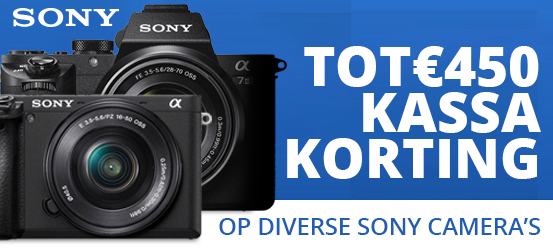 Tot €450 kassakorting op Sony camera's!