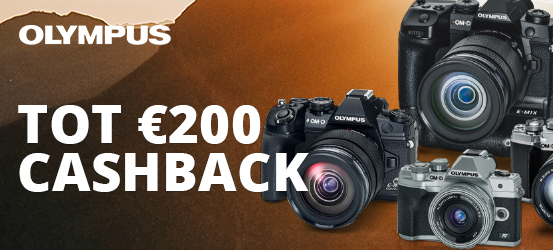 Tot €200 cashback op diverse Olympus camera's!