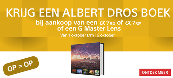 Gratis boek (WOWSCAPES) bij aankoop van Sony A7R III, A7R IV of G-Master lenzen