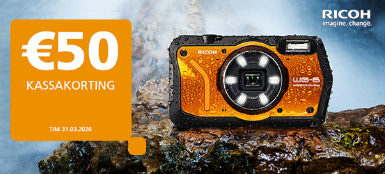 €50 korting op een Ricoh WG-6