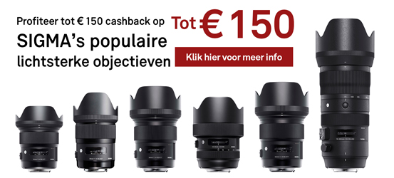 Tot €150 Cashback op Sigma