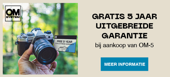 5 jaar garantie op de nieuwe OM System OM-5