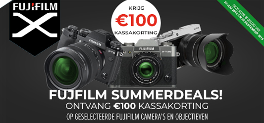 €100 kassakorting op Fujifilm camera's en objectieven!