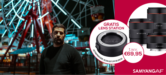 Samyang AF promotie met gratis Lens Station