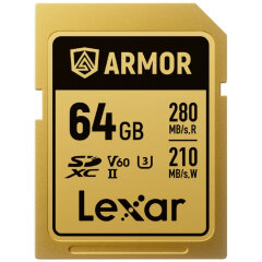 Lexar SDXC Pro Gold Series ARMOR UHS-II 64GB V60