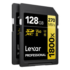 Lexar SDXC Professional 128GB 1800X UHS-II V60 Gold - 2pack