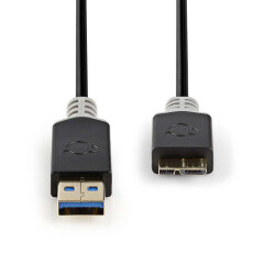 Nedis Kabel USB 3.0 A M - micro-B M 2.0m GY