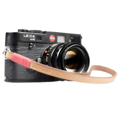 Bronkey Tokyo leren polsriem lichtbruin & rood