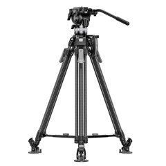 Leofoto LVF-143C+FH-5L Twin-leg Carbon Fiber Video Tripod Kit With Fluid Head FH-5L