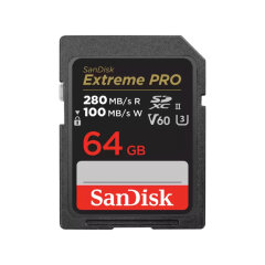 SanDisk Pro 64GB V60 UHS-II SD Cards 280/100MB/s
