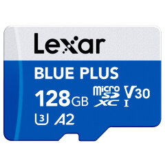 Lexar MicroSDHC Blue Plus UHS-I 128GB V30 Read 100MB/s With SD Adapter