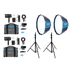 Nanlite Forza 60C RGB Bi-color LED Light Dual Kit With Softbox And Lightstand