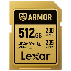 Lexar SDXC Pro Gold Series ARMOR UHS-II 512GB V60