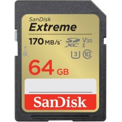 SanDisk Extreme 64B SDHC Memory Card 170MB/s 10