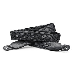 Leica Carrying Strap, flat braided rayon & leather cord, black
